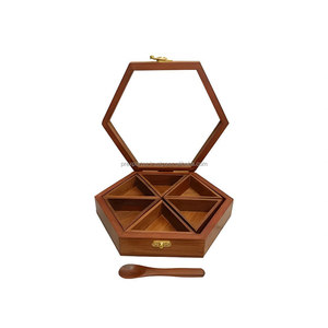 กล่องใส่เครื่องเทศไม้รูปหกเหลี่ยมจากผู้ผลิตอินเดีย ขายส่ง บูติก ซัพพลายเออร์ โรงงานโดยตรง MOQ ต่ำ เทรนด์ปี 2026 - Product Image 3
