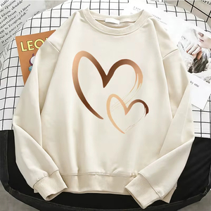 Sudadera con capucha para mujer, profesional, a la moda, con diseño de corazón, lisa, cálida, de forro polar, suave, con cuello redondo, informal - Product Image 3