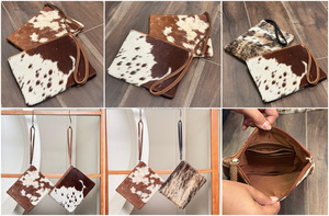 Venta al por mayor de lujo de negocios de cuero de vaca genuino sobre de embrague monedero cartera de mano con cremallera bolsa más cerca de embrague para las mujeres - Product Image 3