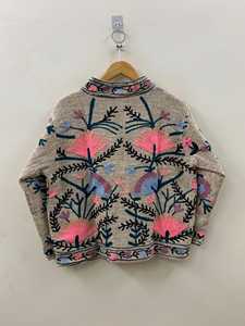 Chaqueta Bomber Bordada Suzani, Bordada a Máquina, Forro de Algodón Tejido, Ropa de Invierno Ecológica y Transpirable - Product Image 3