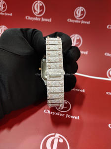 Iced Out Moissanite Hip Hop montres Bling en acier inoxydable mécanique à la main diamant montres pour hommes montres-bracelets pour cadeau - Product Image 5