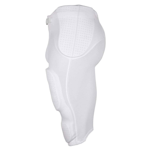 Mens White <b>Padded</b> American Football Pants Elastic Waist Fitted Mesh Breathable Athletic Practice Game Sportswear Adult Wear - Product Image 1