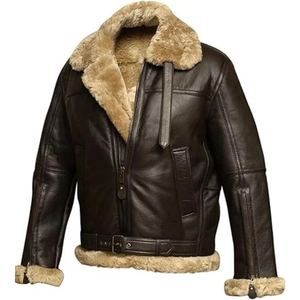 Abrigo de cuero genuino de vaca personalizado con forro de piel de cabra auténtica, chaqueta de invierno hecha a mano de alta calidad. - Product Image 2