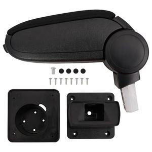 Boîte d'accoudoir de voiture noire 5,1"x12,4"x(11,4"-20,1") en ABS : Confort et style ciblés - Product Image 1