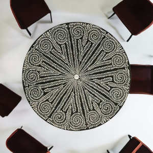 Mesa de centro con incrustaciones de hueso única, sala de estar elegantes para muebles de madera, cocina y uso doméstico - Product Image 1