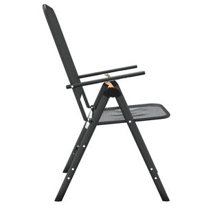 Ensemble de 4 chaises pliantes de jardin anthracite, mobilier d'extérieur durable - Product Image 5