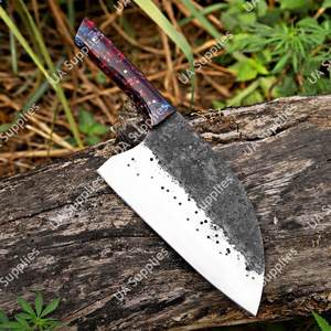 Couteau à découper la viande/légumes de qualité industrielle, forgé à la main, de type serbe, lame en acier inoxydable, manche ergonomique - Product Image 3