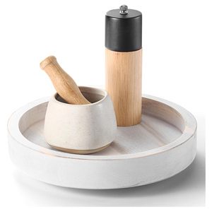Madera de pino Lazy Susan para gabinete, mesa, despensa, armario de cocina o baño, organización, cocina, plato giratorio, contenedor de almacenamiento, usos - Product Image 6