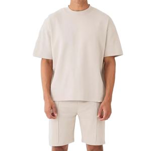 Ensemble décontracté homme été : T-shirt col rond à manches courtes séchage rapide et short en coton - Product Image 1