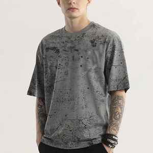 เสื้อยืดคอกลมผู้ชายผ้าฝ้ายแท้ 100% ซักกรดและฟอกสีด้วยแสงแดด ดีไซน์คอวี ระบายอากาศได้ดี มีสไตล์ ราคาถูก ขายส่ง ราคาแข่งขัน - Product Image 2