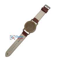 Boussole solaire plaquée laiton antique avec bracelet en cuir marron, montre nautique vintage rétro faite à la main, électroplaquée, pour la navigation et la randonnée