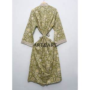 Bata Kimono Boho de Algodón Orgánico Suave con Estampado Floral para Spa, Festivales de Música, Ropa de Descanso y Ocasiones de Playa, Tejido Ecológico - Product Image 5