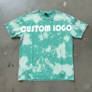 Custom Vintage Acid Wash <b>Black</b> T-Shirt for <b>Men</b> Oversize Distressed Cotton with Logo DTG Print Solid Pattern - Product Image 3