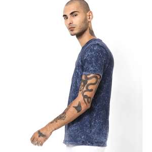 Camisetas personalizadas para hombre de alta calidad, color sólido, cuello redondo, lavado ácido, populares, con impresión de logotipo personalizado. - Product Image 5