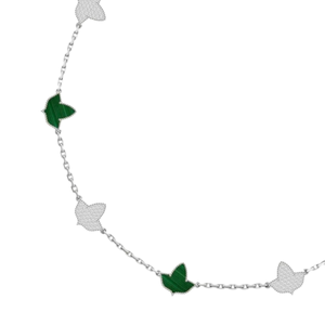 Collier AKA 10 Ivy Malachite plaqué or 24 carats pour femmes, élégant, couleur vert et or, feuille de lierre, bijoux de mode, pendentif de luxe - Product Image 5