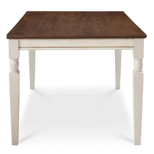 Minimalist <b>Wooden</b> Dining <b>Table</b> with 4 Chairs, Brown Top, Elegant White Legs, Rectangular Shape, Suitable for Home or Residence - Product Image 5