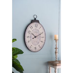 Orologio da parete ovale bianco antico 18 \ "X 29 \" orologio decorativo tradizionale Vintage per la casa - Product Image 3