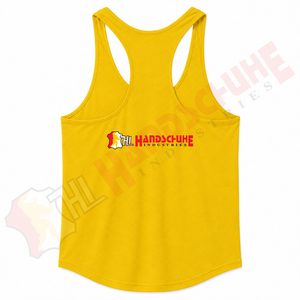 เสื้อกล้ามผู้ชายสีเหลืองแบบ Racerback พิมพ์ลายโลโก้ THL Handschuhe Industries ด้านหน้า สไตล์ลำลอง ผ้าถัก ระบายอากาศได้ดี บริการ OEM/ODM - Product Image 2