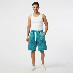 OEM Custom Men's Acid Wash Fleece Shorts 100% Cotton Fleece Terry Athletic Gym Fitness Running Casual Shorts Men Manufacturer - Product Image 1