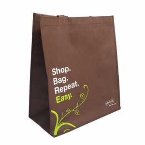 Reusable PP Non Woven Carry Tote <b>Bag</b> with Custom Logo for Supermarket Retail Packaging Factory - Product Image 3
