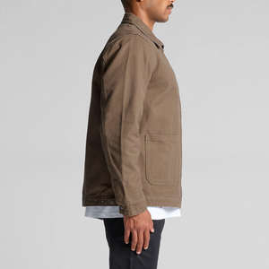 Blouson de travail d'hiver personnalisé pour homme en toile de coton 100 %, style jean bomber avec fermeture éclair pour vêtements de travail - Product Image 3