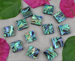 Pierre précieuse en nacre multicolore de forme carrée, taille personnalisée, pierre en vrac pour la fabrication de bijoux, vente en gros en vrac - Product Image 3