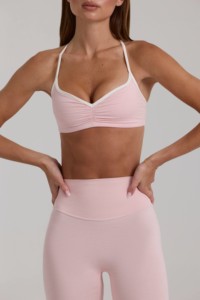 Soft Active Reversible High Support Sports Bra with Mesh Solid/Print <b>Design</b> for Yoga - Product Image 3