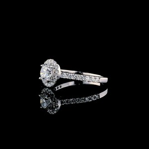 Anillo de compromiso de moissanita con corte ovalado, anillo vintage único de plata de ley, anillo de boda de diamantes, anillo nupcial, anillo de aniversario - Product Image 5