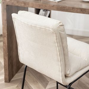 Set di 2 sgabelli da bar imbottiti Milos da 26 pollici, altezza bancone, bianco vaniglia - Product Image 6