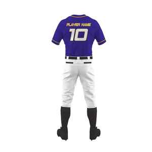 Custom Baseball Uniform Men's Purple White Jersey <b>Pants</b> Set Team Name 10 Screen Printed Moisture Wicking All Seasons - Product Image 4