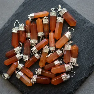 Colgante de Lápiz de Ágata Cornalina Roja Hecho a Mano de Alta Calidad, Gema de Cristal Natural, Decoración para el Hogar, Feng Shui, Semipreciosa - Product Image 2