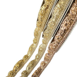 Ribete de encaje de poliéster bordado vintage de ganchillo, soluble en agua, a rayas de colores, para decoración de jardín, ¡Gran oferta del fabricante! - Product Image 1