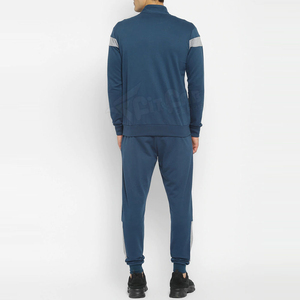 Men's Navy Blue Tracksuit Full Length Zipper Closure Color Blocking Design Casual Wear Regular Fit Side Pockets Autumn Style - Product Image 2