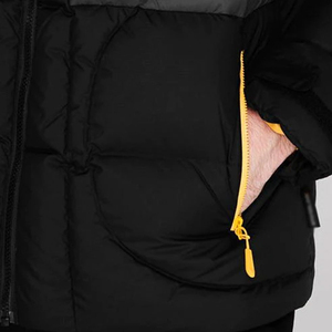 Men's Color Blocked <b>Quilted</b> Puffer Jacket With Detachable Hood Zipper Closure Windproof Thick <b>Winter</b> Casual Coat - Product Image 6