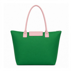 Bolsa de Mano Personalizada de la Hermandad Alpha Kappa Alpha, Verde y Rosa, con Logotipo Bordado, de Gran Capacidad, de Cuero, para Uso Diario, para Mujer - Product Image 3
