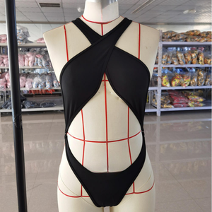 Custom OEM Women Extreme Micro <b>Bikinis</b> Sexy Halter Cross Sling Monokini One Piece Swimwear High Cut Beachwear - Product Image 3