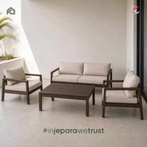 Modern Minimalist Outdoor Coffee <b>Table</b> Solid Wood Slatted Top Rectangular Patio Garden <b>Sofa</b> <b>Side</b> <b>Table</b> Custom Furniture - Product Image 6
