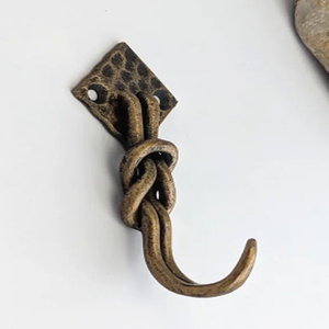 Hand-forged matte black knot <b>wall</b> <b>hook</b> - Product Image 4