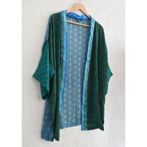 Kimono Boho Hecho a Mano con Seda India para Mujer, Ropa de Dormir Corta Estampada, Ropa de Estar por Casa, Regalo - Product Image 2