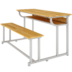Conjunto de Mesa Alta Industrial y Bancos con Estructura Metálica y Acabado Madera, Muebles Modernos para Comedor, Cafetería o Formación, Modelo Metal Drake - Product Image 3