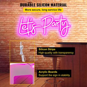 Insegna al Neon Rosa 23"X10" con Telecomando, Decorazione da Parete, Luce LED al Neon per Feste - Product Image 4
