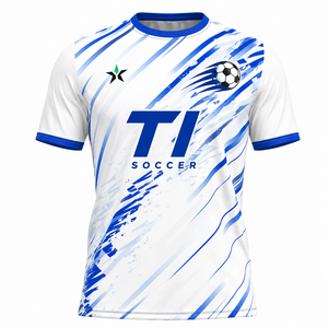 เสื้อฟุตบอลพิมพ์ลายแบบรีดร้อนตามสั่ง ชุดทีมฟุตบอล แห้งเร็ว ระบายอากาศได้ดี สำหรับฤดูหนาว บริการ OEM - Product Image 1