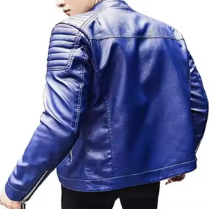 เสื้อแจ็คเก็ตหนังแท้สำหรับผู้ชาย สวมใส่สบาย ทรงเข้ารูป ระบายอากาศได้ดี คอตั้ง เหมาะสำหรับฤดูหนาว สไตล์ไฮสตรีท - Product Image 4