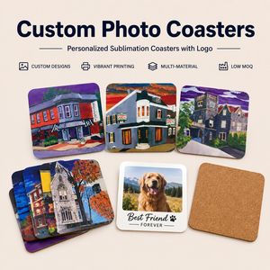 Custom Photo <b>Coasters</b> Personalized Sublimation <b>Ceramic</b> Eco-Friendly White with Logo Wholesale OEM Factory Low MOQ - Product Image 1