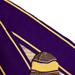 Ensemble bonnet et écharpe longue tricotée violet et or Omega Psi Phi, tenue d'hiver grecque assortie pour fraternité, idéal pour l'école et l'université, 100 % acrylique - Product Image 6