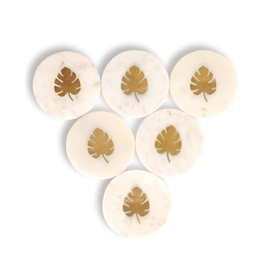 Luxury Marble Drink Coasters Eco-Friendly and Durable Engraved for <b>Desk</b> Supplies Washable - Product Image 3