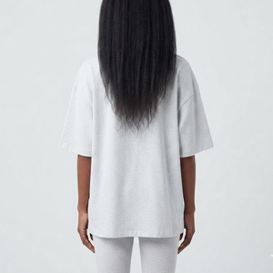 T-shirt Oversize Femme Décontracté Personnalisé 100% Coton Haute Qualité Coupe Ample Tenue d'Été Sport Quotidien Basique Blanc 2026 - Product Image 5
