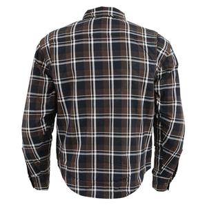 Camisa de Trabajo de Franela a Cuadros Marrón y Negra para Hombre, de Manga Larga, Resistente, con Doble Bolsillo, Estilo Casual Occidental para Exteriores, OEM - Product Image 4