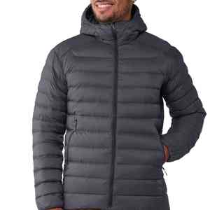Veste en cuir imperméable noire de haute qualité, doudoune matelassée pour homme avec logo, doudoune formelle pour homme, veste polaire en gros - Product Image 6