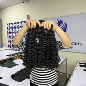 Vendedores de cabello crudo vietnamita de alta calidad más vendidos, trama de una sola máquina, estilos rizados profundos, cabello Remy ondulado Natural - Product Image 1